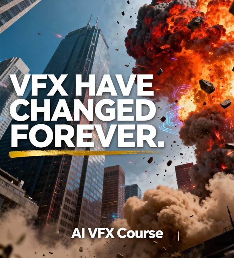 AI视觉特效(AI VFX)实战课:运用前沿工具高效制作电影级爆炸、火焰、烟雾、环境和角色特效