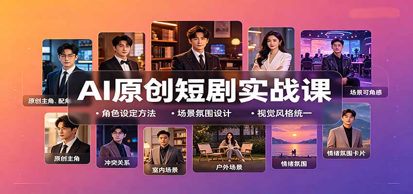 AI原创短剧实战课:从零搭建短剧创作全流程,批量产出可上线剧本-紫橙资源网
