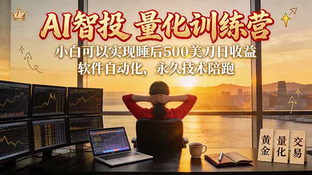 AI智投EA量化训练营【第三期】,多策略智投+防爆技术+趋势分析 ,轻松上手,矩阵放大,长期稳定。-紫橙资源网