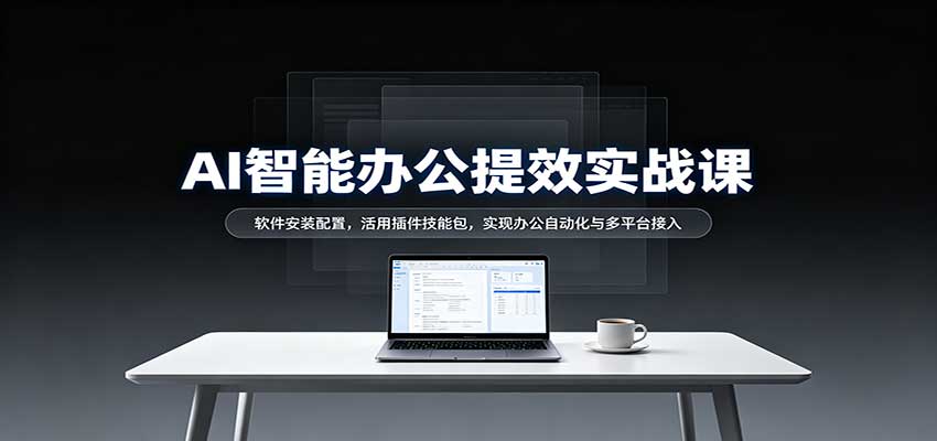 AI智能办公提效实战课:软件安装配置,活用插件技能包,实现办公自动化与多平台接入-紫橙资源网