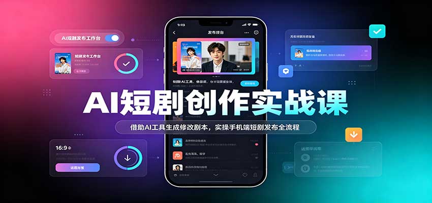 AI短剧创作实战课:借助AI工具生成修改剧本,实操手机端短剧发布全流程-紫橙资源网