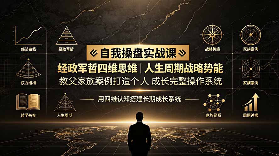 自我操盘实战课✧经政军哲四维思维|人生周期战略势能|教父家族案例打造个人成长完整操作系统