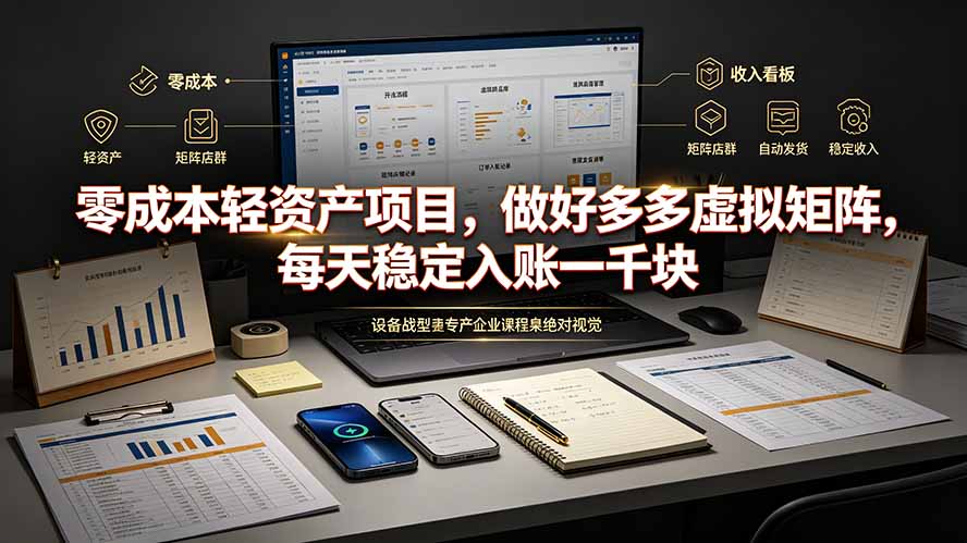 零成本轻资产项目,做好多多虚拟矩阵,每天稳定入账一千块