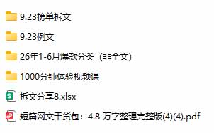 某社群百人拆文交流群付费资源:千本爆款短篇拆解+每日拆文案例+网感训练+原创写作方法 (持续更新)