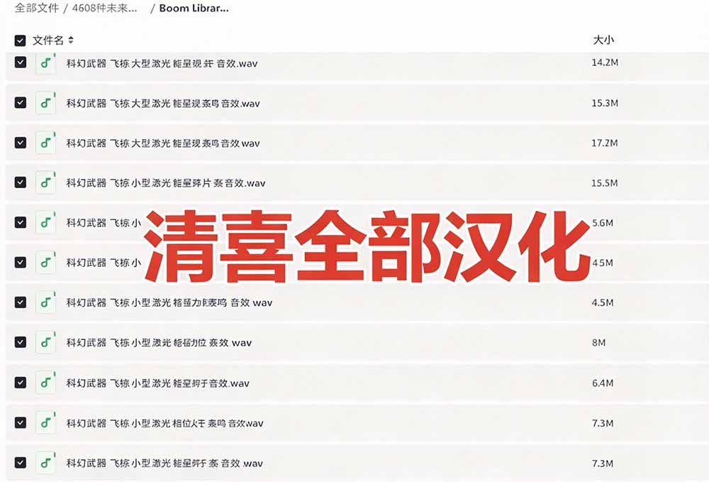 顶级音效合集!4600+种未来科幻武器开枪射击战斗音效素材合集,全部中文汉化 Boom Library – Cyber W