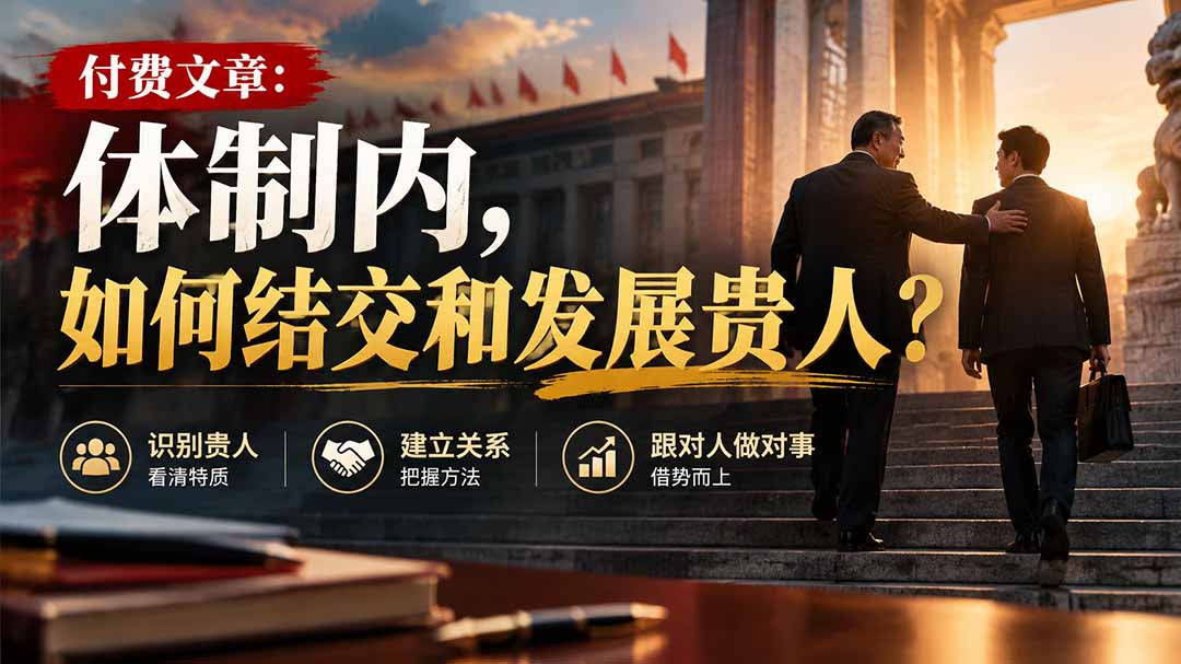 【无水印】付费文章:体制内,如何结交和发展贵人?