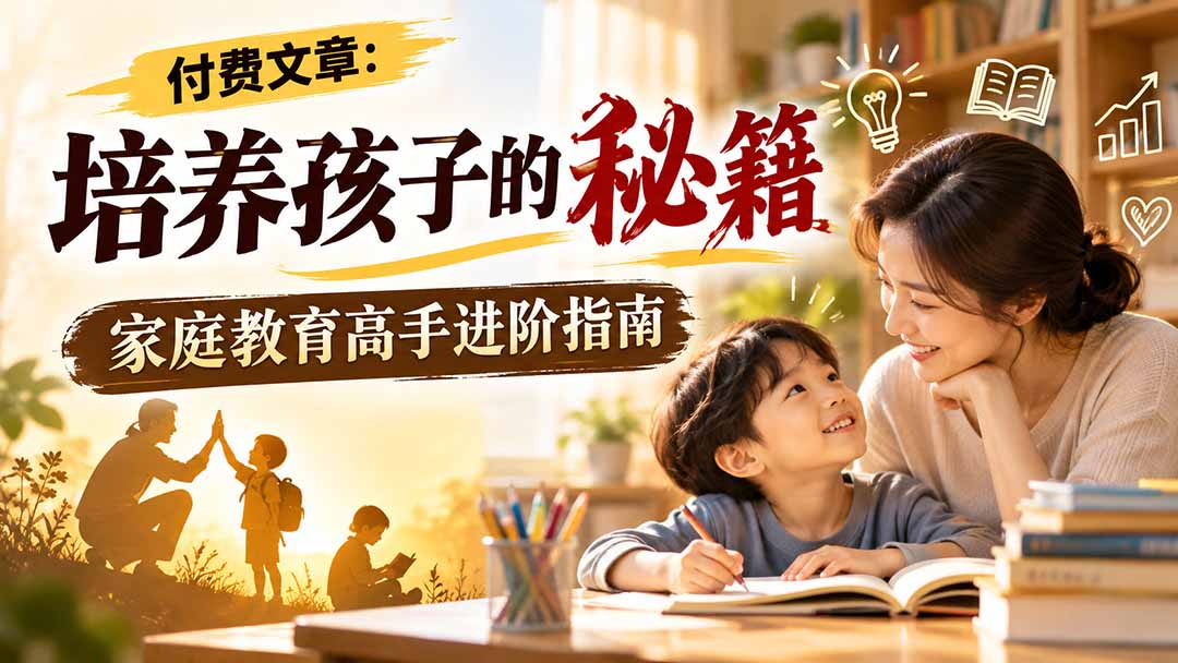 付费文章:培养孩子的秘籍,家庭教育高手进阶指南