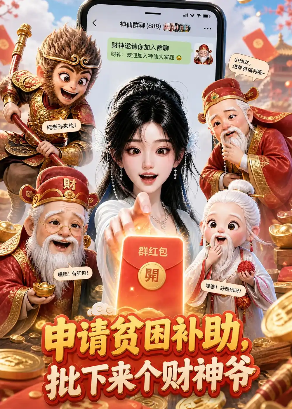 申请贫困补助批下来个财神爷( 112集)-紫橙项目网