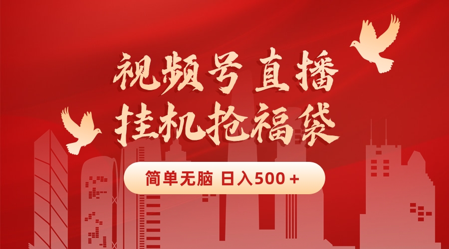 最新视频号直播挂机抢福袋项目,简单无脑,批量产出实物,轻松日入500+-紫橙资源网