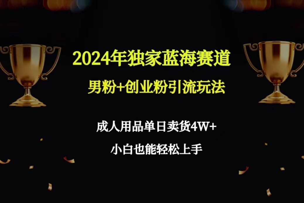 2024年独家蓝海赛道男粉+创业粉引流玩法，成人用品单日卖货4W+保姆教程-紫橙资源网