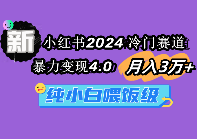 小红书2024冷门赛道 月入3万+ 暴力变现4.0 纯小白喂饭级-紫橙资源网