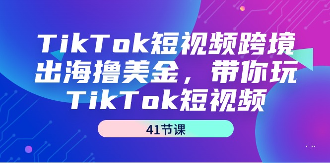 TikTok短视频跨境出海撸美金，带你玩TikTok短视频（41节课）-紫橙资源网