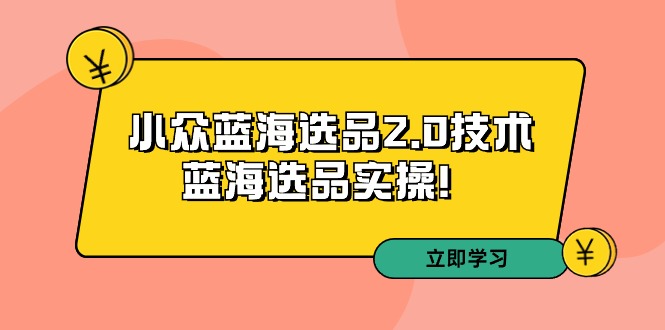 拼多多培训第33期：小众蓝海选品2.0技术-蓝海选品实操！-紫橙资源网