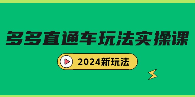 多多直通车玩法实战课，2024新玩法（7节课）-紫橙资源网