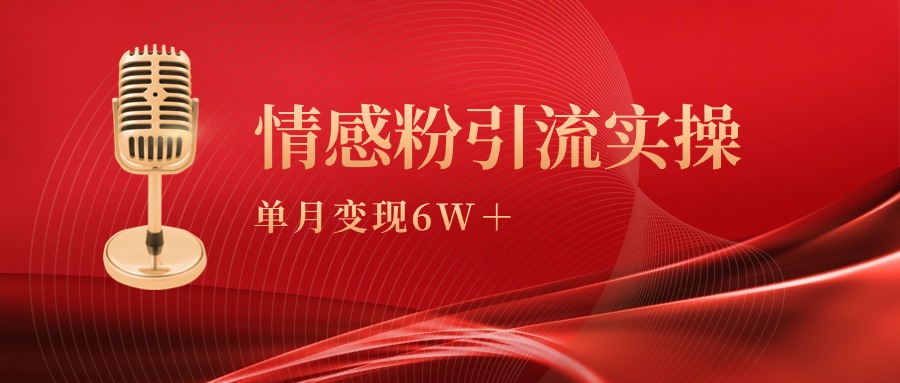 单月变现6w+，情感粉引流变现实操课-紫橙资源网