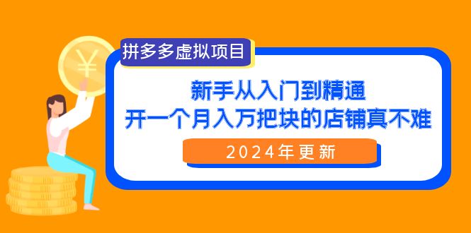 拼多多虚拟项目：入门到精通，开一个月入万把块的店铺 真不难（24年更新）-紫橙资源网