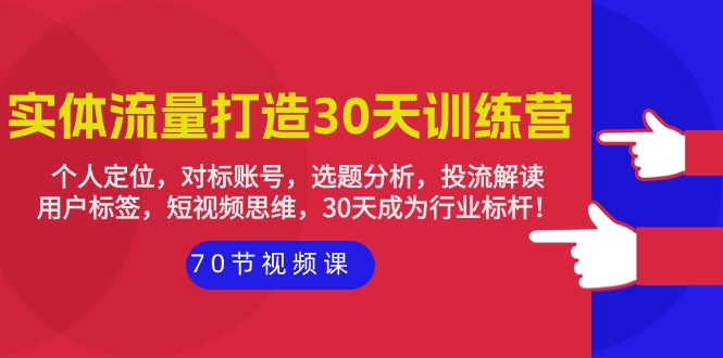 实体-流量打造-30天训练营：个人定位，对标账号，选题分析，投流解读-70节-紫橙资源网