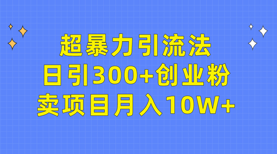 超暴力引流法，日引300+创业粉，卖项目月入10W+-紫橙资源网
