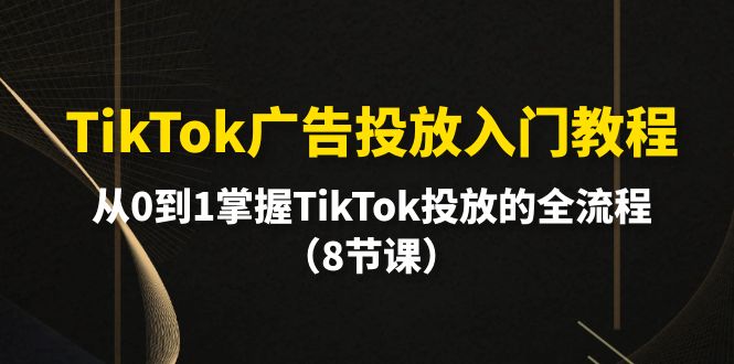 TikTok广告投放入门教程，从0到1掌握TikTok投放的全流程（8节课）-紫橙资源网