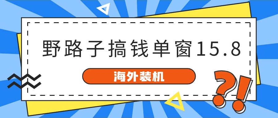 海外装机，野路子搞钱，单窗口15.8，已变现10000+-紫橙资源网