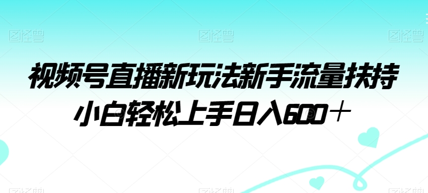 视频号直播新玩法新手流量扶持小白轻松上手日入600＋-紫橙资源网
