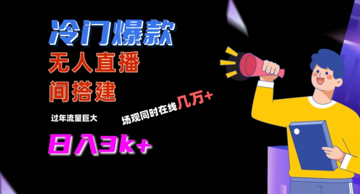 冷门爆款直播间手把手搭建，流量巨大，日入3k+-紫橙资源网