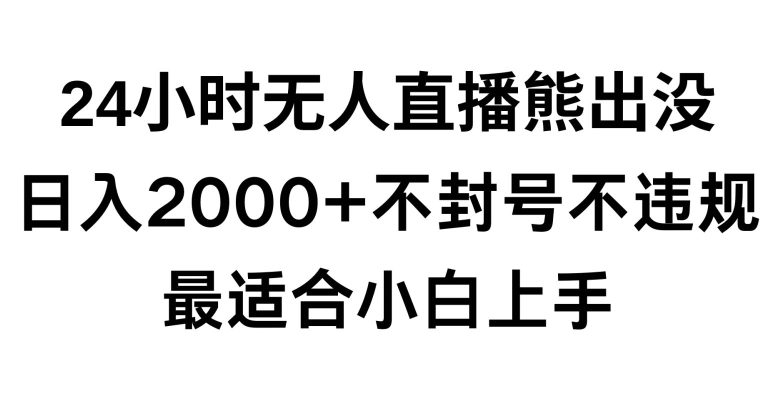 快手24小时无人直播熊出没,不封直播间,不违规,日入2000+,最适合小白上手,保姆式教学-紫橙资源网
