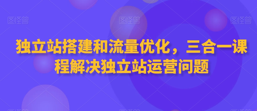 独立站搭建和流量优化，三合一课程解决独立站运营问题-紫橙资源网