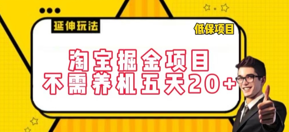 淘宝掘金项目，不需养机，五天20+，每天只需要花三四个小时-紫橙资源网