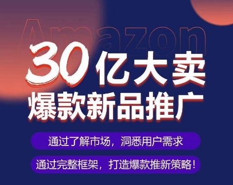 亚马逊·30亿大卖爆款新品推广，可复制、全程案例实操的爆款推新SOP-紫橙资源网
