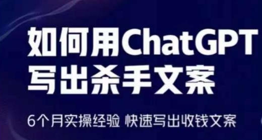 如何用ChatGPT写出杀手文案，6个月实操经验，快速写出收钱文案-紫橙资源网