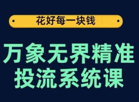 万象无界精准投流系统课，从关键词到推荐，从万象台到达摩盘，从底层原理到实操步骤-紫橙资源网