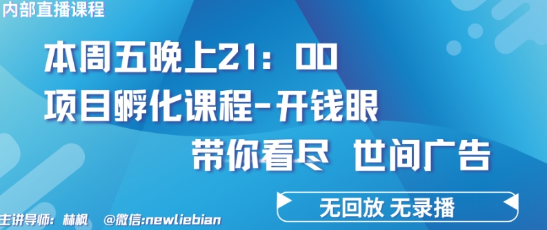 4.26日内部回放课程《项目孵化-开钱眼》赚钱的底层逻辑-紫橙资源网