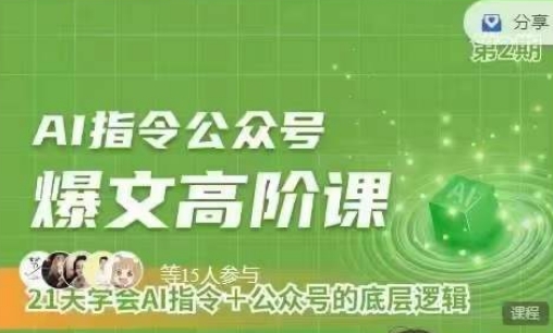 Ai指令公众号高阶课，学会ai指令+公众号的底层逻辑-紫橙资源网