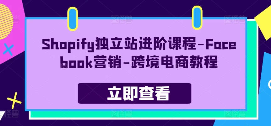 Shopify独立站进阶课程-Facebook营销-跨境电商教程-紫橙资源网