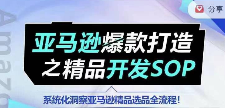 【训练营】亚马逊爆款打造之精品开发SOP，系统化洞察亚马逊精品选品全流程-紫橙资源网