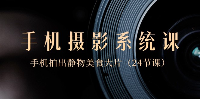 0基础手机摄影系统课,手机拍出静物美食大片-紫橙资源网