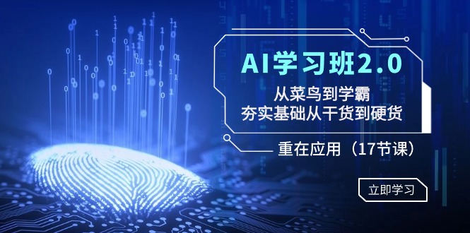 AI学习班2.0：从菜鸟到学霸，夯实基础从干货到硬货，重在应用-紫橙资源网