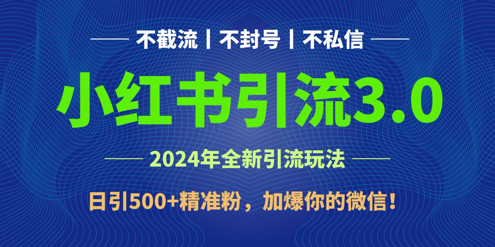 2024年4月最新小红书引流3.0玩法，日引500+精准粉，加爆你的微信！-紫橙资源网