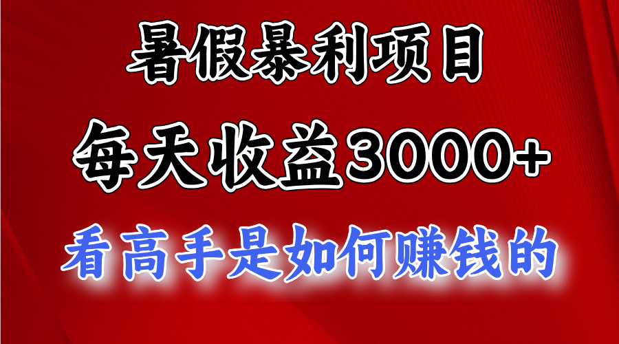 暑假暴力项目 1天收益3000+，视频号，快手，不露脸直播.次日结算-紫橙资源网