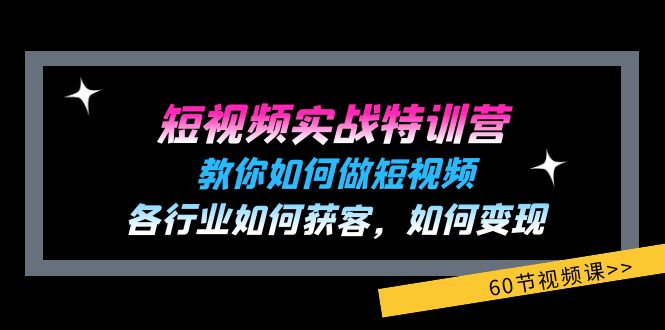 短视频实战特训营：教你如何做短视频，各行业如何获客，如何变现 (60节)-紫橙资源网