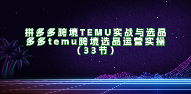 拼多多跨境TEMU实战与选品，多多temu跨境选品运营实操-紫橙资源网