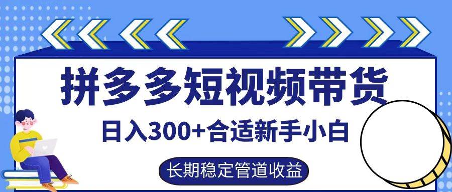 拼多多短视频带货日入300+，实操账户展示看就能学会-紫橙资源网