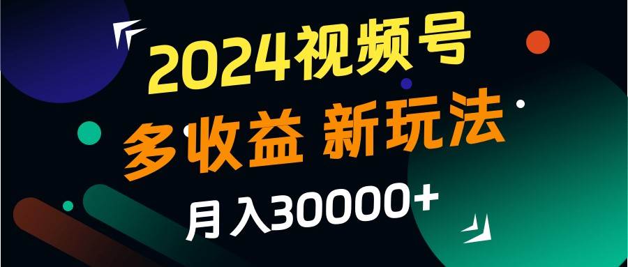 2024视频号多收益的新玩法，月入3w+，新手小白都能简单上手！-紫橙资源网