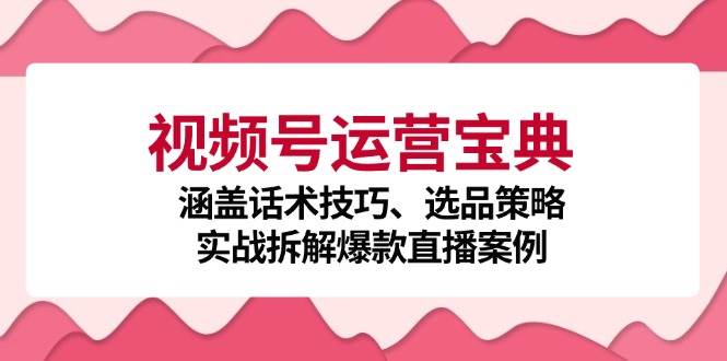 视频号运营宝典：涵盖话术技巧、选品策略、实战拆解爆款直播案例-紫橙资源网
