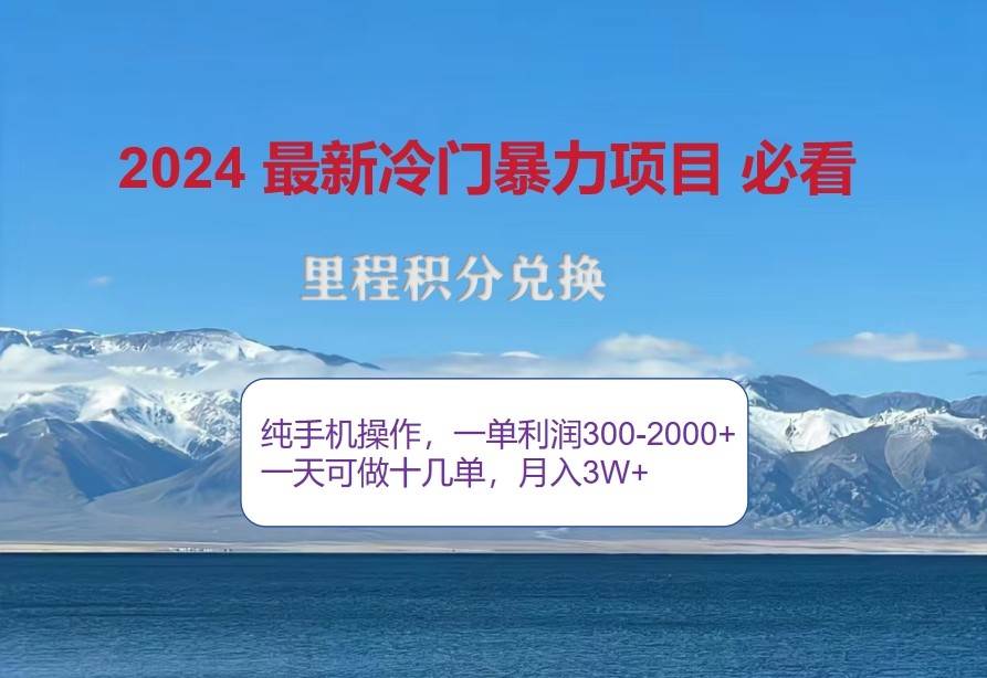 2024惊爆冷门暴利，里程积分最新玩法，高爆发期，一单300+—2000+-紫橙资源网