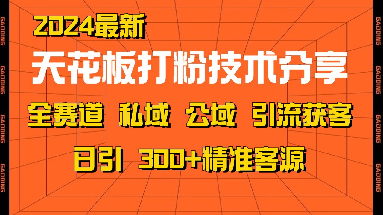 天花板打粉技术分享，野路子玩法 曝光玩法免费矩阵自热技术日引2000+精准客户-紫橙资源网