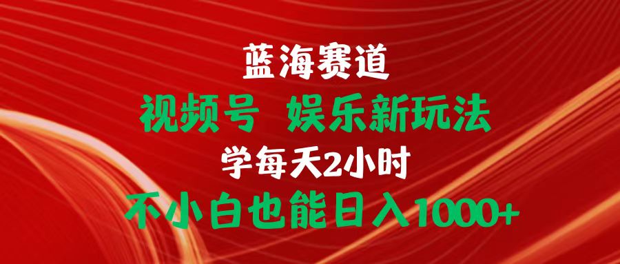 蓝海赛道视频号 娱乐新玩法每天2小时小白也能日入1000+-紫橙资源网