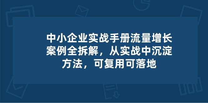 中小 企业 实操手册-流量增长案例拆解，从实操中沉淀方法，可复用可落地-紫橙资源网