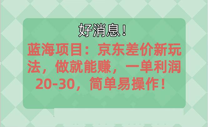 越早知道越能赚到钱的蓝海项目：京东大平台操作，一单利润20-30，简单...-紫橙资源网